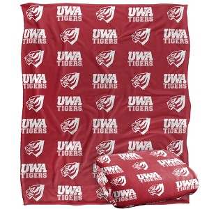 University Of West Alabama Logo Pattern Silky Touch Blanket White 50x60 - 1 of 4