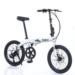 Gulches 20" Folding Bike Aluminium Alloy Frame 7 Speed City Bike - 1 of 4