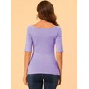 INSPIRE CHIC Women's Half Sleeves Scoop Neck Fitted Layering Soft T-Shirt - 4 of 4