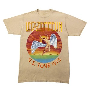 Led Zeppelin U.S. World Tour 1975 Adult Sand Crew Neck Short Sleeve T-shirt - 1 of 3