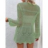 Womens Cardigan Spring Tops Sheer Lightweight Summer Cardigan Beach Cover Up Tops V Neck Lantern Sleeve Sweater Cardigan - 2 of 4
