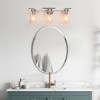 LLHZSY 3-Light Industrial Linear Clear Glass Bathroom Vanity Light- Nickel - 2 of 4