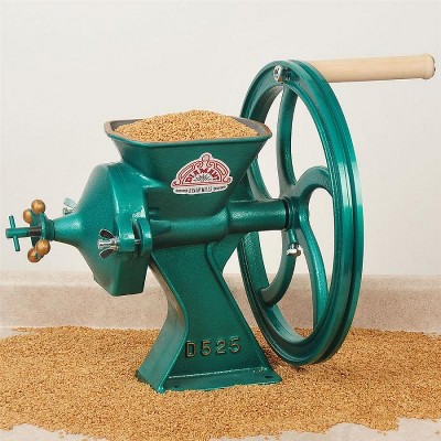 Diamant Green Cast Iron Manual Grain Mill with Wooden Handle