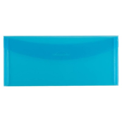 JAM Paper 4 1/4'' x 9 3/4'' 12pk Plastic Envelopes with Tuck Flap Closure - Blue