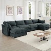 Modular Chenille Sectional Sofa with Under-Seat Storage Drawers and 2 Ottomans, U-Shaped Oversized 4-Seat Sofa for Living Room–The Pop Home - 3 of 4