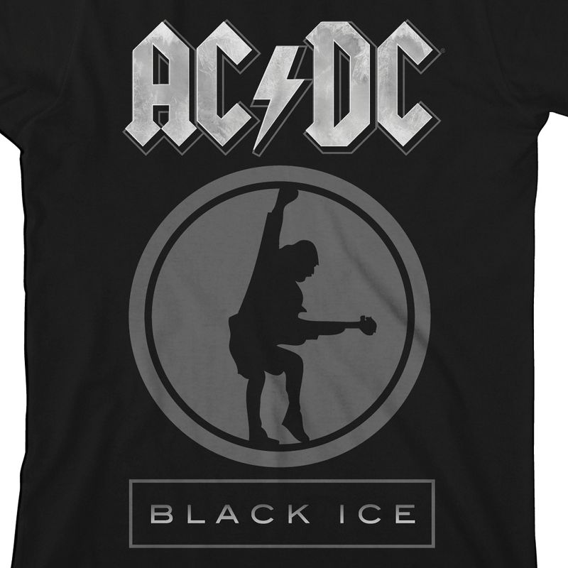 ACDC Black Ice Crew Neck Short Sleeve Boy's Black T-shirt, 2 of 4