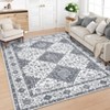 Washable Oriental Floral Print Living Room Rugs, Vintage Soft Non Slip Floor Rugs for Bedroom Kitchen Dining Room - 2 of 4