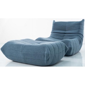 Evita Adult Bean Bag Sofa Set with Ottoman - Memory Foam, Premium Teddy Fabric，Comfy Floor Chair for Lounge & Reading - 1 of 4