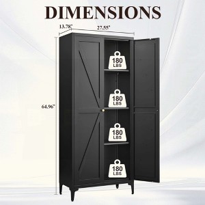 KIGFTSOD 2 Doors Metal Storage Cabinet Kitchen Pantry With Adjustable Shelves, Tall Steel Locker For Kitchen, Living Room, Dining Room, Office - 1 of 4