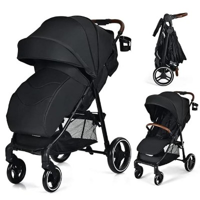 Foldable High Landscape Infant Carriage with Foot Cover, Adjustable Backrest & Canopy