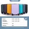 20" ABS Hard Shell Carry-on Luggage, Lightweight Suitcase with Spinner Wheels 4Q -ModernLuxe - 3 of 4