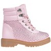 bebe Toddler Girl's Short Lace-up Ankle Combat Boots with Quilted Collar and Heatseal Rhinestones - 2 of 4