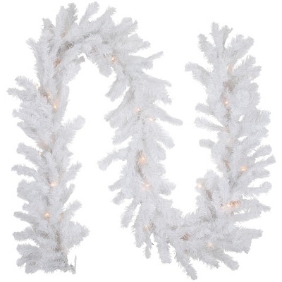 Northlight 9' x 10 Pre-Lit Vermont White Pine Artificial Christmas  Garland, Clear Lights