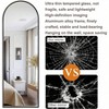 Full Length Mirror 48x14 Inches Over Door Hanging Mirror Bedroom Living Room Closet Arch Floor Mirror with Black Frame No Drill - 4 of 4