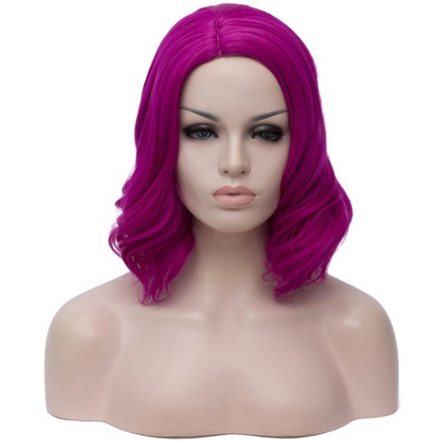 Unique Bargains Women Halloween Curly Medium Wavy Shoulder Length Human Hair Wigs 14" with Wig Cap - image 1 of 4