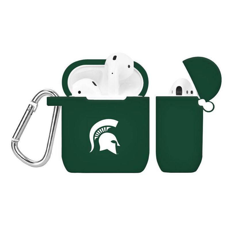 NCAA Michigan State Spartans Silicone Cover for Apple AirPod Battery Case, 1 of 4