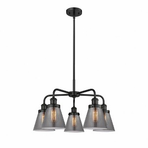 Cone - 5 Light Stem Hung Chandelier In Art Deco Style-14.75 Inches Tall and 24.25 Inches Wide - 1 of 1