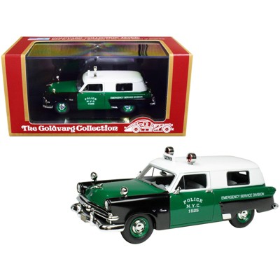 1953 Ford Courier Police Car Green & Black & White "Emergency Service" NYC Ltd Ed to 300 pcs 1/43 Model by Goldvarg Collection
