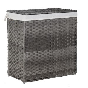 BestMassage Laundry Basket 90/110L Foldable Rattan Laundry Hampers with Lid and Laundry Bags - 1 of 4