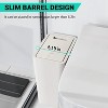 LunaLulinlk 3 Pack 10 Liter Small Lid Trash Can Plastic Trash Can, 2.6 Gallon Slim Trash Can Wastepaper Basket with Pop-Up Lid, White - 3 of 4