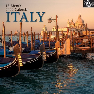 The Gifted Stationery 2021 - 2022 Monthly Travel Wall Calendar, 16 Month, Italy Scenic Theme with Reminder Stickers, 12 x 12 in