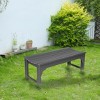 Wooden Backless Patio Bench,Outdoor Patio Bench With All Weather Resistant With UV Protection,Patio Chair -The Pop Home - 2 of 4