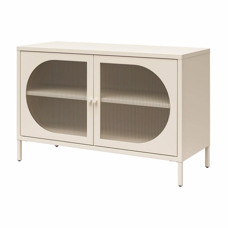 Luna Wide 2 Door Accent Cabinet with Fluted Glass - Mr. Kate, 4 of 9