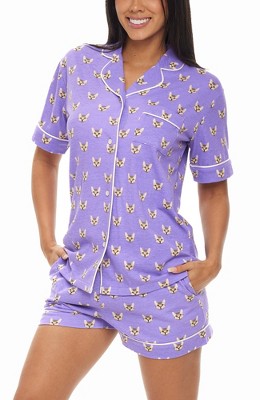 ADR Women's Front Tie Pajamas Set with Pockets, Tropical Floral Safari  Prints Watercolor Floral Small