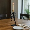 Decorative Running Man Candle Holder - Modern Taper Candlestick Holder for Coffee Table Decor, Table Centerpieces, or Home Decor - 15", Gold & Black - 3 of 4