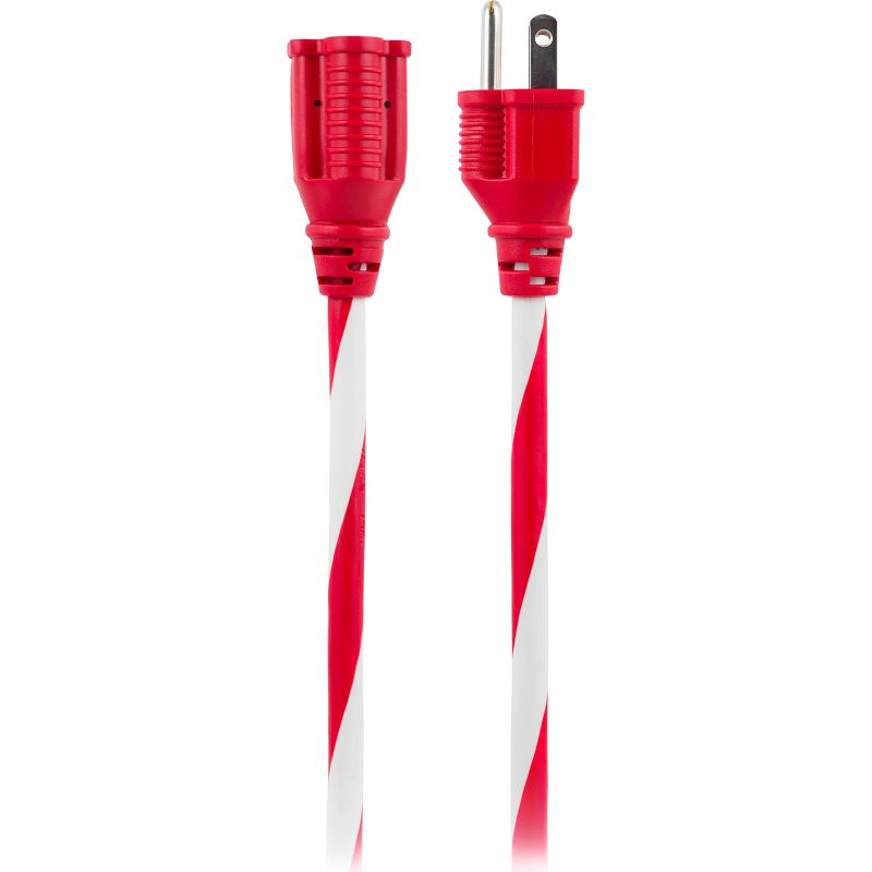 Philips 25&#39; 1-Outlet Grounded Extension Cord Outdoor Candy Cane, 3 of 11