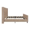 Merax Luxurious Corduroy Upholstered Bed Frame with Vertical Stripe Wingback Headboard - 3 of 4
