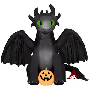 Gemmy Airblown Inflatable Toothless How to Train Your Dragon Universal, 6 ft Tall, Multicolored - 1 of 4