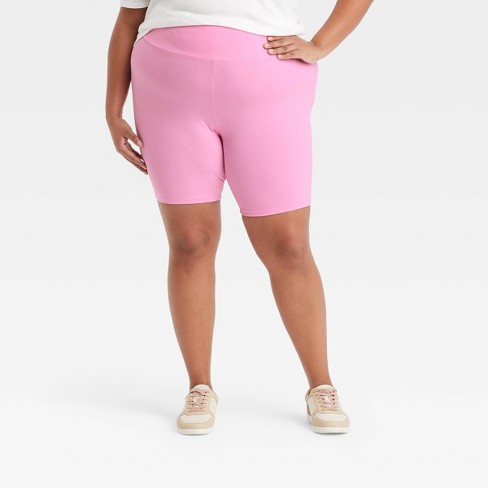 Womens Plus Solid Spandex Shorts One Size Fit 2X,3X,4X & Size:14W,16W,18W,20W 