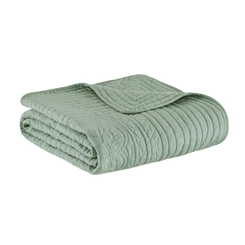 60"x72" Marino Quilted Throw Blanket with Scallop Edges, 1 of 8