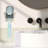 Unique Bargains Bathrooms Wall Mounted Butterfly Shape Toothbrush Holder with Cup Beige 4.33"x3.35" 1 Set - 3 of 4