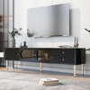 TV Stand for Up to 80 Inch TV, Modern Television Table, Center Media Console, Entertainment Center, with 2 Drawers TV Stand Console for Living Room - 3 of 4
