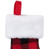 Northlight 7" Red and Black Plaid Print Christmas Stocking with Faux Fur Cuff - 3 of 4