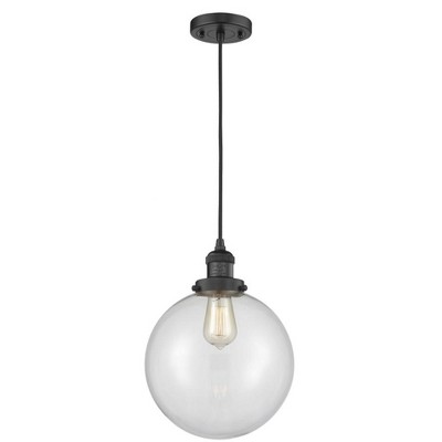 Beacon - 1 Light Cord Hung Mini Pendant In Industrial Style-13 Inches Tall and 10 Inches Wide