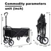 FURNIinspire Outdoor Serving Carts Collapsible Foldable Wagon Cart with Strapping System Beach Wagon Utility Cart, Black, 35.04"*21.65"*38.98" - 3 of 4