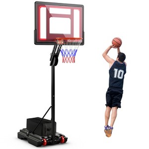 Safstar Portable Basketball Hoop System 5-10 FT Adjustable W/Weight Bag Wheels Outdoor - 1 of 4