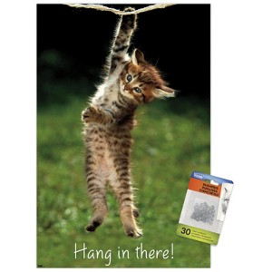 Trends International Famous Kitten Hang In There Poster Unframed Wall Poster Prints - 1 of 4