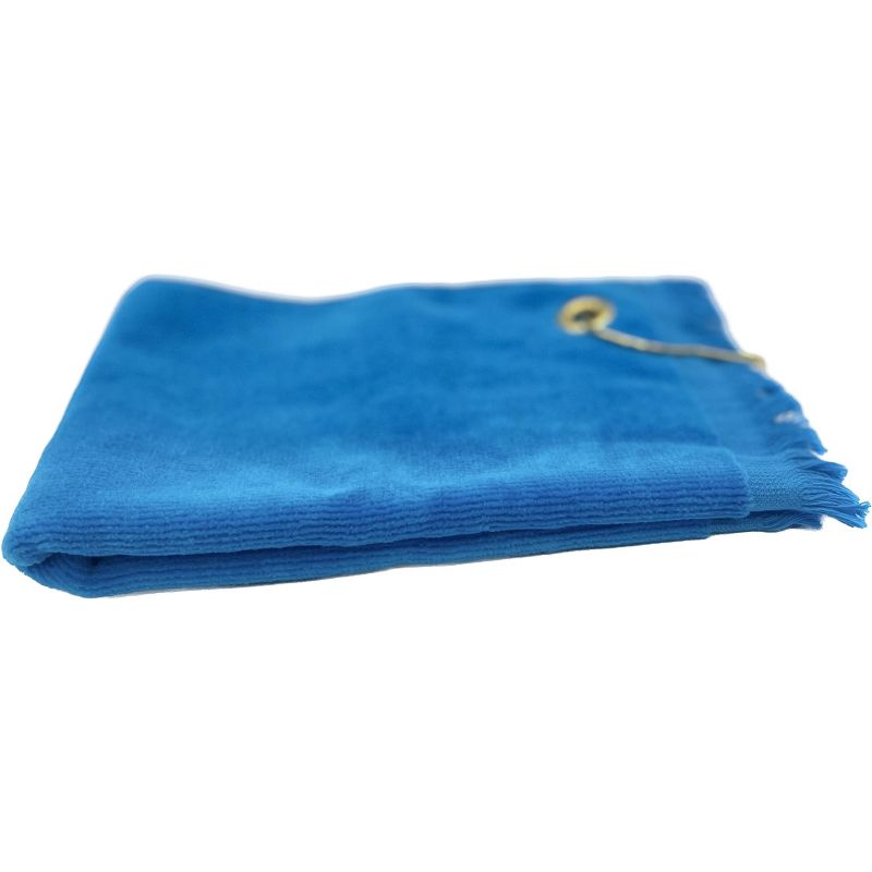 TowelSoft Premium Fringed 100% Cotton Terry Velour Golf Towel with Corner Hook &Grommet Placement, 2 of 4