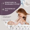 Modera Organic Cotton Contoured Baby Changing Pad w/ Waterproof Foam Mattress, Includes Soft Removable & Washable Cover, Safety Strap, Non-Slip Bottom - 3 of 4