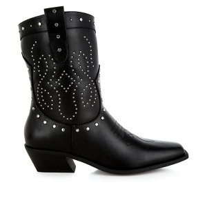 Equine Studded Embroidery Cowboy Boots - 1 of 4