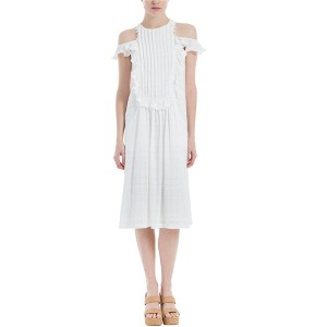 Max Studio London Womens Pleated Cold-Shoulder Fit & Flare Dress - 1 of 1