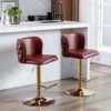 FONTOI 2PCS Swivel Bar Stools for Kitchen Island, Height Adjustable Barstools, Bar Chairs with Footrest & Back, Burgundy, 19"*42.9"*18.1" - 4 of 4