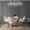 LeisureMod Bristol 27" Square Dining Table with Marbled White MDF Top and Steel Pedestal Base for Modern Kitchen and Dining Room - 3 of 4