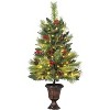 GOCAPTAIN Potted Christmas Tree, Artificial Christmas Tree with Warm LED Lights, Decorated with Pine Cones & Red Berries,Desktop Decor for Home Office - 4 of 4
