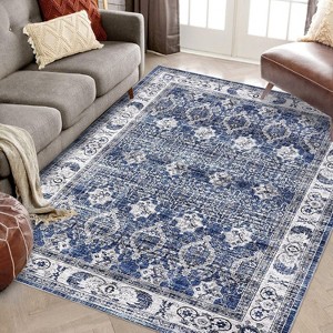Washable Area Rugs, Rugs for Living Room, Stain Resistant Carpet, Vintage Rugs for Bedroom, Non Slip Backing, Home Decor Floor Decoration Mat - 1 of 4