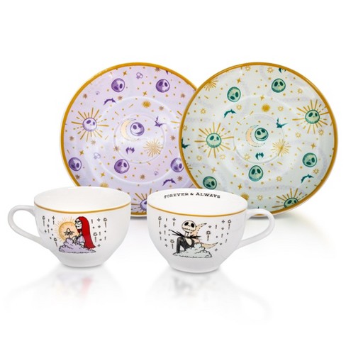 Disney The Nightmare Before Christmas Spiral Hill Ceramic Teacup and Saucer  Set 